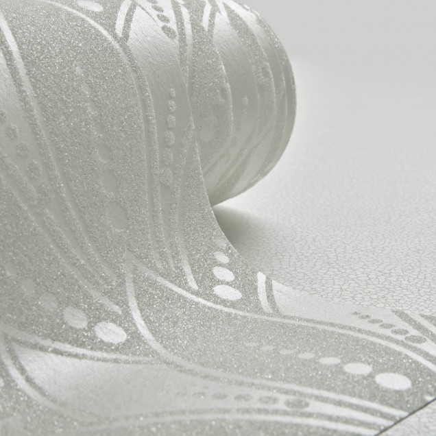 Tapet modern cu design geometric si textura delicata, cu un finisaj perla crem.