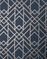 Metro, Midnight Blue Luxury Geometric, 1838 Wallcoverings, 5.3mp / rola
