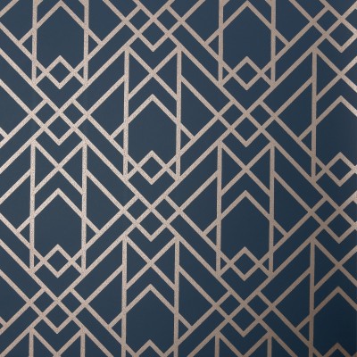 Tapet Metro, Midnight Blue Luxury Geometric, 1838 Wallcoverings, 5.3mp / rola, Tapet living 
