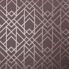 Tapet Metro, Cassis Purple Luxury Geometric, 1838 Wallcoverings, 5.3mp / rola