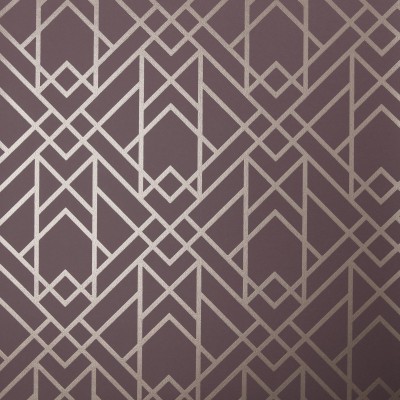 Tapet geometric elegant Cassis Purple Luxury Geometric cu design modern și culori luxoase. Ideal pentru dormitor, living sau hol.