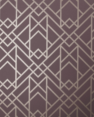 Tapet geometric elegant Cassis Purple Luxury Geometric cu design modern și culori luxoase. Ideal pentru dormitor, living sau hol.