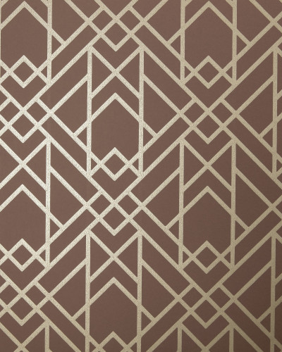 Tapet geometric modern cu linii fine aurii pe un fundal portocaliu cald