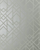 Metro, Soft Grey Silver Luxury Geometric, 1838 Wallcoverings, 5.3mp / rola