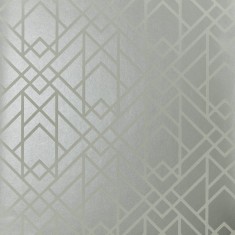 Tapet Metro, Soft Grey Silver Luxury Geometric, 1838 Wallcoverings, 5.3mp / rola