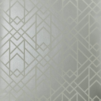 Tapet Metro, Soft Grey Silver Luxury Geometric, 1838 Wallcoverings, 5.3mp / rola