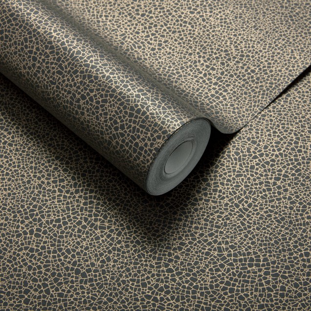 Tapet Jet Black Luxury Crackle cu textura craclatura