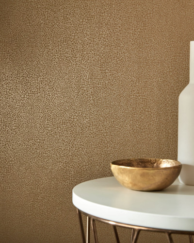 Tapet Mustard Yellow Luxury Crackle cu textură craclată. Culoare caldă și vibrantă.