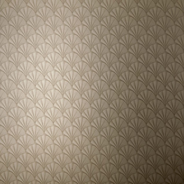 Tapet cu design geometric in forma de evantai, cu finisaj de folie aurie.