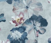 Tapet Water Lilies, Blue Dusk Luxury Floral, 1838 Wallcoverings, 5.3mp / rola