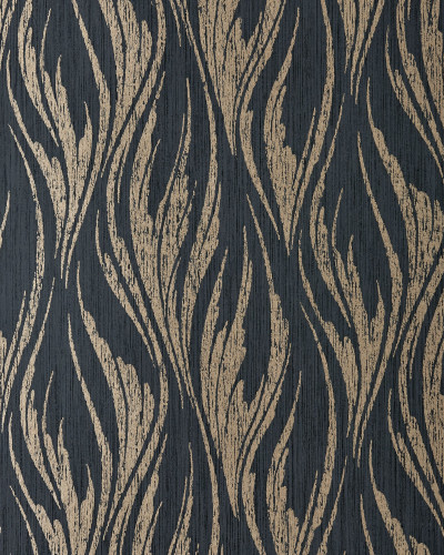 Tapet modern cu design bogat in nuante aurii si negre.
