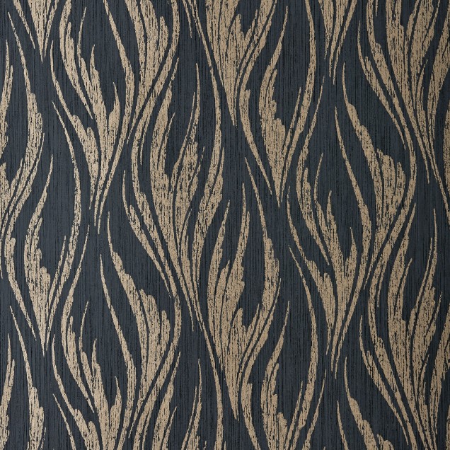 Tapet modern cu design bogat in nuante aurii si negre.