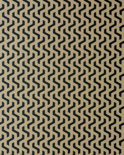 Tapet geometric modern, cu nuanţă caldă de auriu şi accente negre, model rafinat