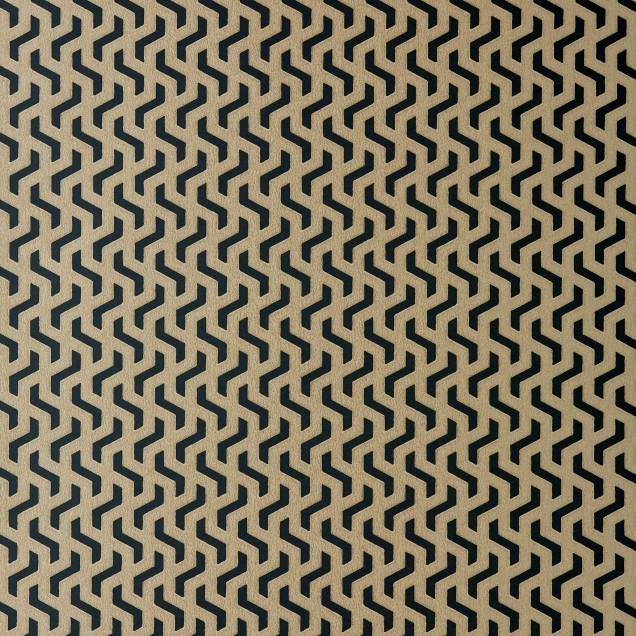 Tapet geometric modern, cu nuanţă caldă de auriu şi accente negre, model rafinat