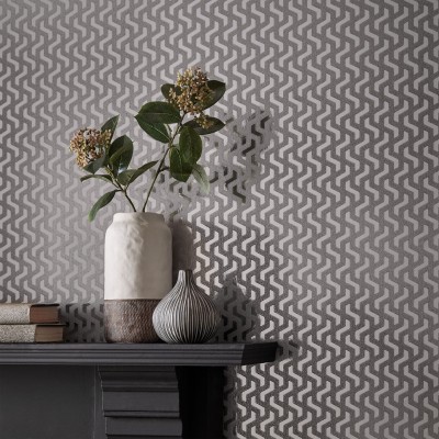 Tapet metalizat cu design geometric modern