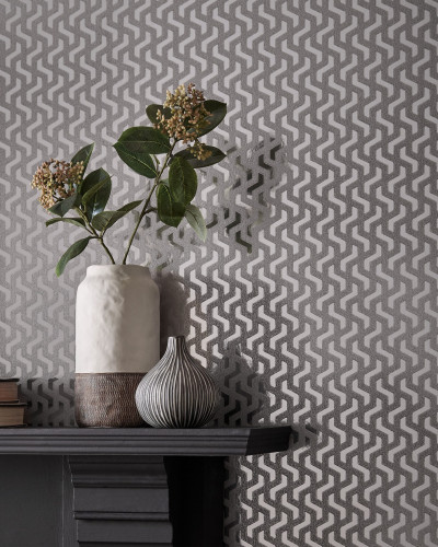 Tapet metalizat cu design geometric modern