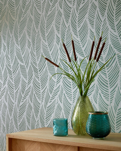 Tapet Bramble Mineral Green Luxury Bead 1838 Wallcoverings