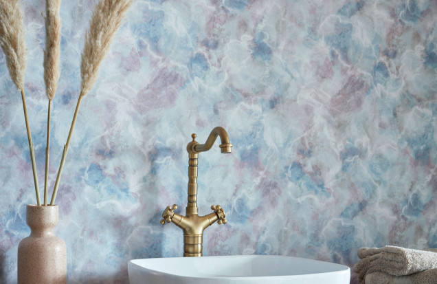 Tapet Quartz, Blue Dusk Luxury Marble, 1838 Wallcoverings, 5.3mp / rola