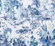 Tapet Pavilion, Lupin Blue Luxury Toile, 1838 Wallcoverings, 7mp / rola