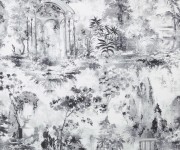 Tapet Pavilion, Stone Grey Luxury Toile, 1838 Wallcoverings, 7mp / rola