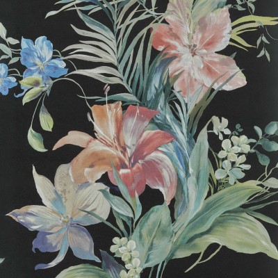 Tapet Lilliana, Jet Black Luxury Floral, 1838 Wallcoverings, 5.3mp / rola, Tapet living 