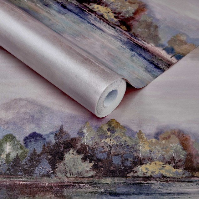 Tapet cu peisaj Lakeside, Sunset Pink Luxury Landscape, 1838 Wallcoverings, 5.3mp / rola