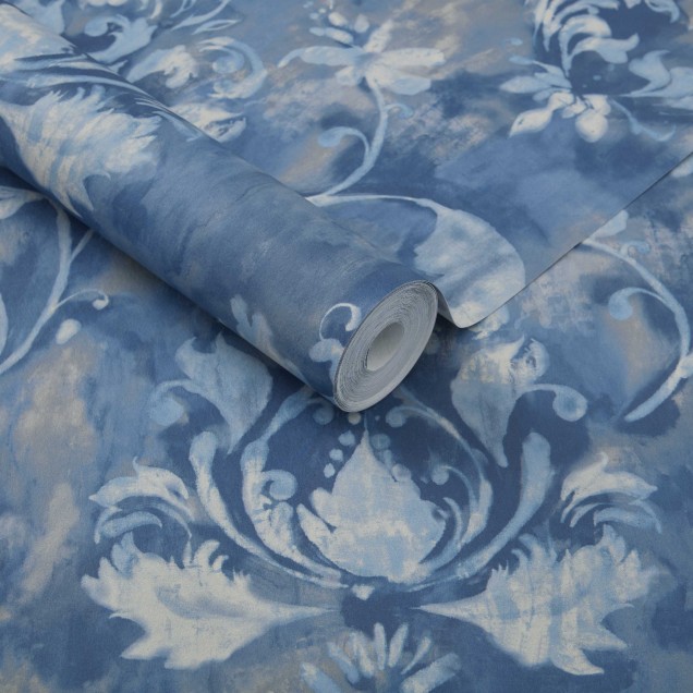 Tapet Ornamenta Indigo Blue Luxury Damask