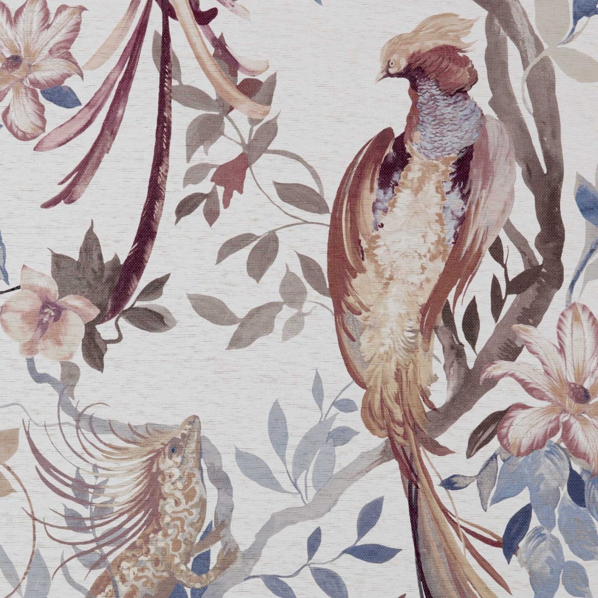 Tapet Bird Sonnet, Chambray Blue Luxury Paperweave, (fibre naturale), 1838 Wallcoverings, 5.1mp / rola, Tapet living 