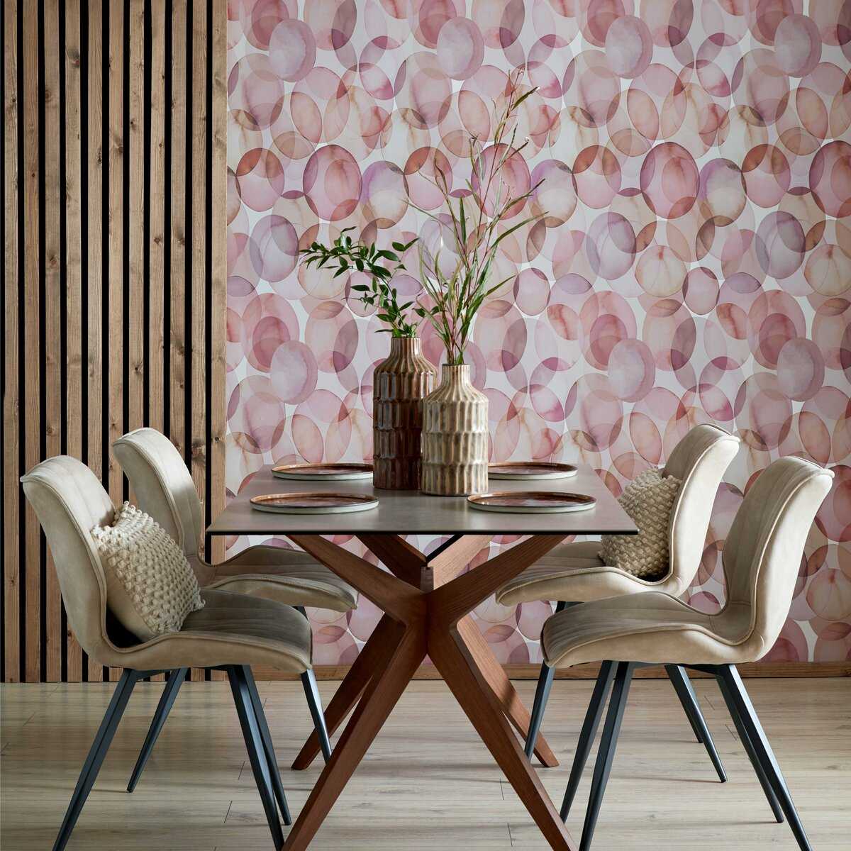Tapet Honesty, Shell Pink Luxury Geometric, 1838 Wallcoverings, 5.3mp / rola, Tapet living 