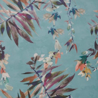 Tapet Essence, Aquamarine Teal Luxury Floral, 1838 Wallcoverings, 5.3mp / rola