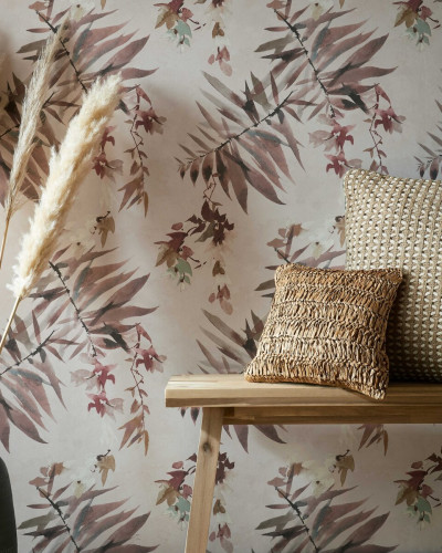 Tapet floral cu flori luxoase pe fond pastelat