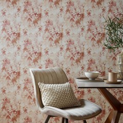 Tapet Cascade, Mango Red Luxury Floral, 1838 Wallcoverings, 5.3mp / rola