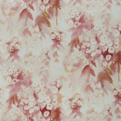 Tapet floral elegant cu imprimeu delicat în nuanțe de roșu și mango.