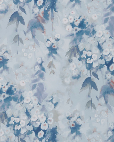 Tapet floral de lux, Cascade, Cornflower Blue Luxury Floral