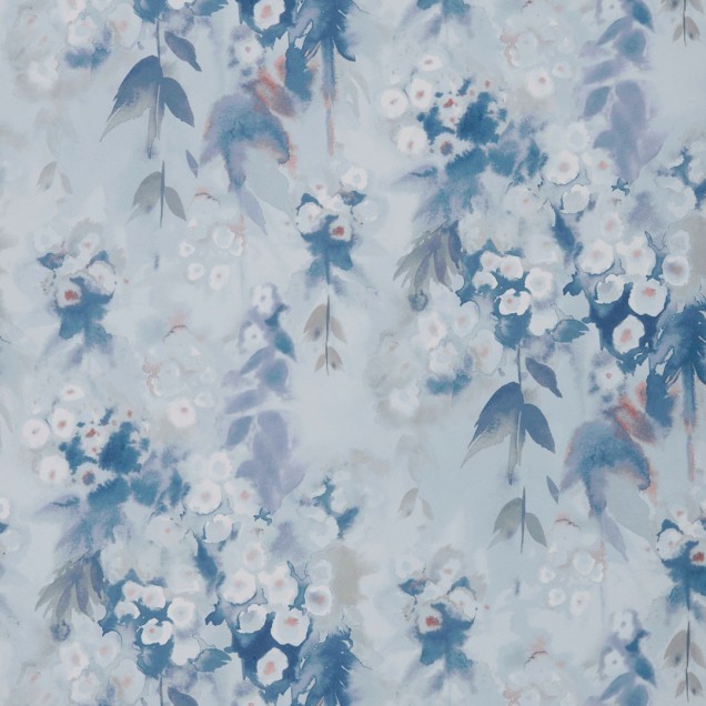 Tapet floral de lux, Cascade, Cornflower Blue Luxury Floral
