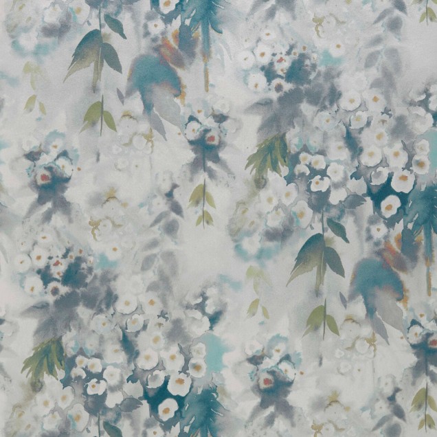 Tapet Cascade Opal Green Luxury Floral cu flori delicate in nuante de verde opalescent