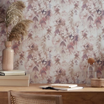 Tapet Cascade, Warm Sand Pink Luxury Floral, 1838 Wallcoverings, 5.3mp / rola, Tapet living 