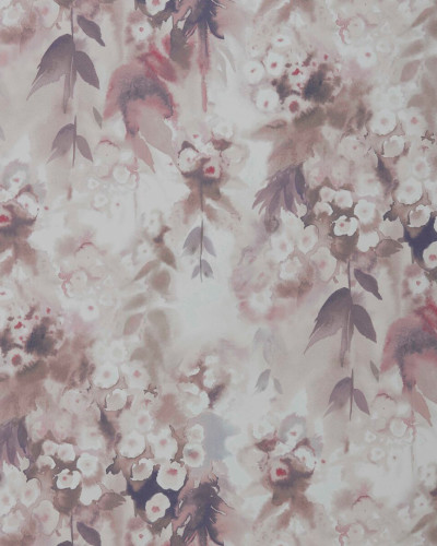 Tapet floral cu design abstract în nuanțe calde de roz și nisip.