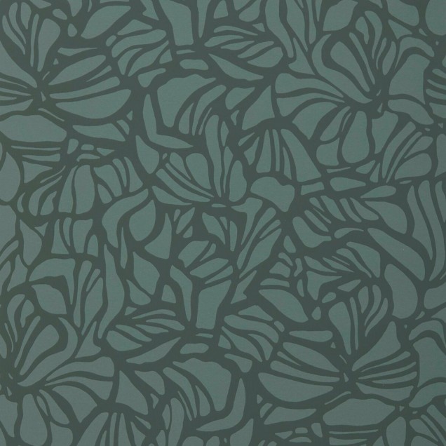 Tapet cu model luxos în verde pădure, perfect pentru un decor elegant și modern.
