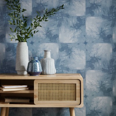 Tapet Crystalline Agate Blue Luxury Tile, 1838 Wallcoverings, 5.3mp / rola