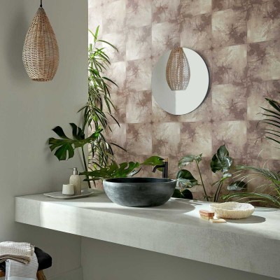 Tapet cu design modern, Crystalline, Carnelian Brown Luxury Tile,  cu textură subtilă și suprafață lucioasă