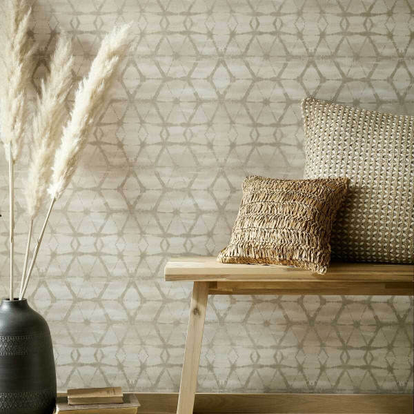 Mineral, Butter Cream Luxury Geometric, 1838 Wallcoverings, 5.3mp / rola