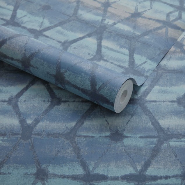Tapet geometric modern, Mineral, Agate Blue Luxury Geometric, cu design subtil, elegant și modern.