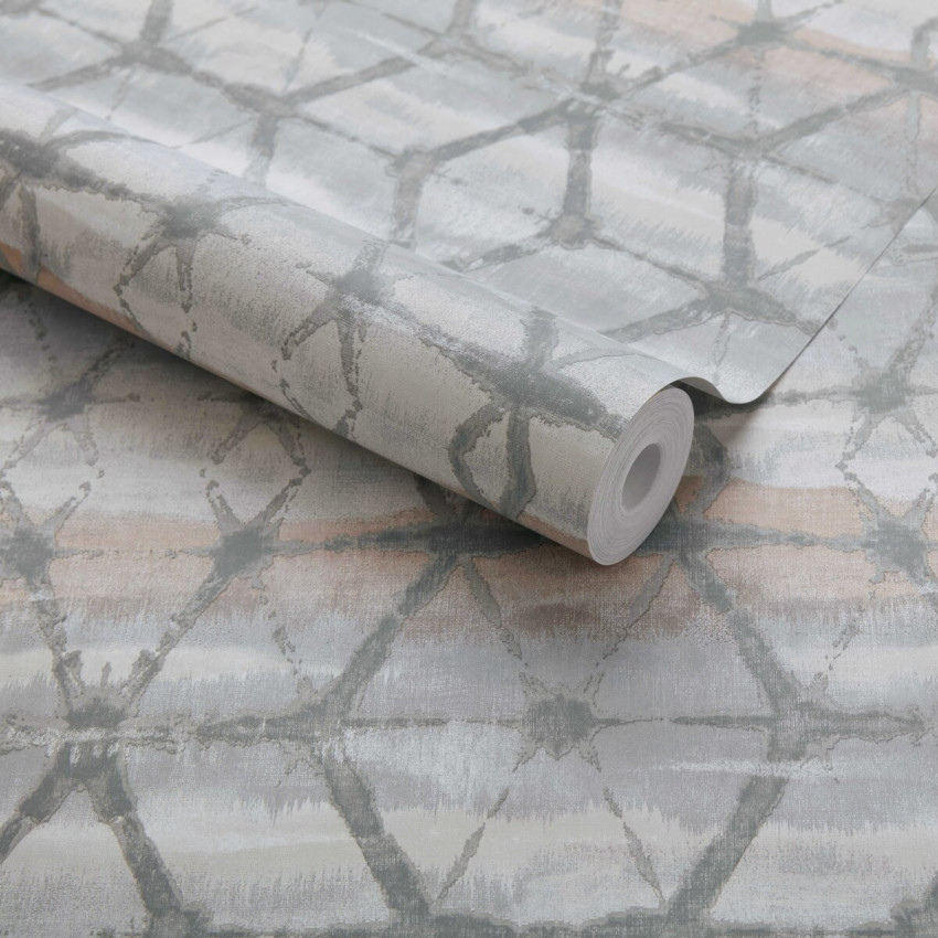 Tapet geometric modern, Mineral, Agate Blue Luxury Geometric, cu design subtil, elegant și modern.