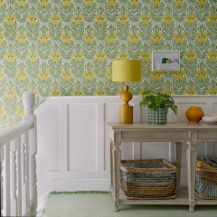 Tapet Floral Fanfare, Vivid Yellow, 1838 Wallcoverings, 5.3mp / rola