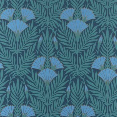 Tapet Floral Fanfare, Cornflower Blue, 1838 Wallcoverings, 5.3mp / rola