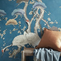 Tapet Kyoto Blossom, Prussian Blue, 1838 Wallcoverings, 6.53mp / rola