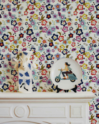 Tapet floral multicolor