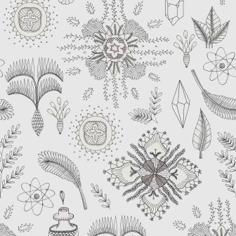 Tapet decorativ alb-negru cu modele abstracte