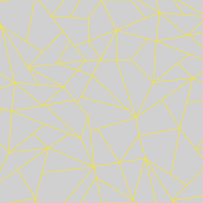 Tapet geometric gri cu linii galbene